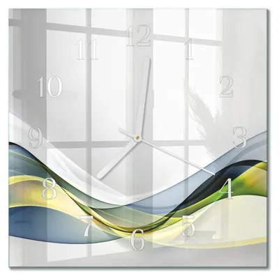 Produktbild von Tulup Glasuhr Wanduhr Küchenuhr Echt-Glas 30x30 cm Modern Dekorativ Geräuschlos Weiße Zeiger - Abstraktion