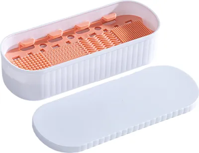 Produktbild von Aufbewahrungsbox für Make-up-Pinsel, tragbarer Pinsel-Aufbewahrungs-Organizer, Kosmetikpinsel-Waschmaschine, Augenbrauenstift, Make-up-Tools