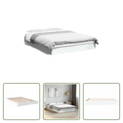Produktbild von The Living Store Bettgestell Weiß 140x200 cm Holzwerkstoff