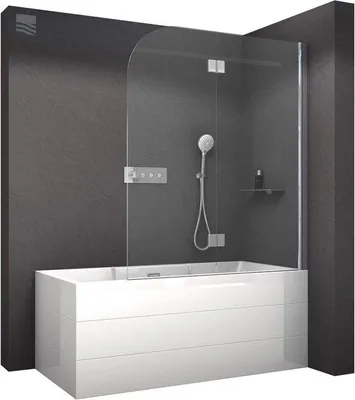 Productafbeelding van Badkuipwand Glas - 120x140 cm Inklapbaar - 6mm Veiligheidsglas - Universeel