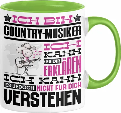 Produktbild von Country-Musiker Geschenk Tasse Geschenkidee für Country-Musiker Geburtstag Lustig Ich Bin Country-Musiker Ich Kann Es Dir Erklären Aber Nicht Für Dich Verstehen (Grün)