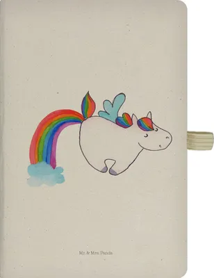 Produktbild von Mr. & Mrs. Panda notizbuch Einhorn Fliegendes Pferd - Transparent - Geschenk, Regenbogen, Erwachsenwerden, Skizzenbuch, Spielen, Unicorn, Notizheft, Tagebuch, A5 Heft