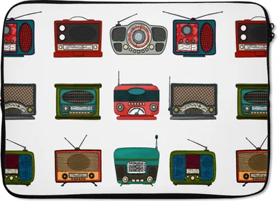 Produktbild von MuchoWow® Laptop Hülle 13 Zoll Retro - Radio - Design Laptoptasche - Laptophülle - Sleeve - Rundumschutz