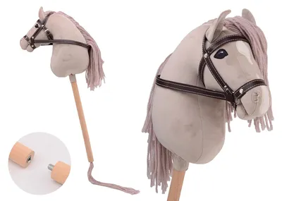 Zdjęcie produktu dla Johntoy hobbyhorse deluxe - Koń zabawka beżowy zamsz 80 cm