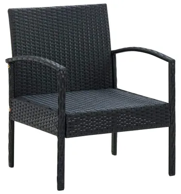 Imagen del producto de Silla de jardín con cojín de polirrotán para disfrutar del aire libre con comodidad