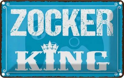 Produktbild von vianmo Blechschild 12x18 cm Zocker King Konsole Gamer