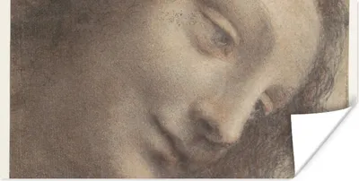 Produktbild von MuchoWow® Poster Das Haupt der Jungfrau Maria - Leonardo da Vinci 160x80 cm - Foto Poster