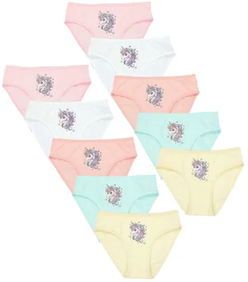 Produktbild von TupTam Mädchen Slips mit Aufdruck 10er Pack, Farbe: Einhorn Blau Graphite Grau Rosa , Größe: 92-98