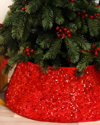 Productafbeelding van Kerstboomrok met pailletten ter afdekking van de voet van de boom, diameter 72 cm