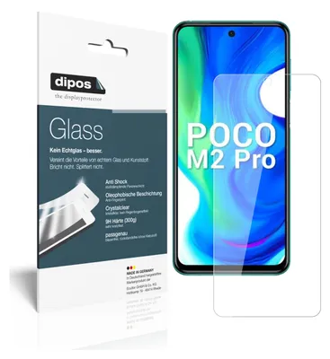 Produktbild von 2x Schutzfolie für Xiaomi Poco M2 Pro - Anti-Shock 9H Folie dipos Glass Kunststoffglas