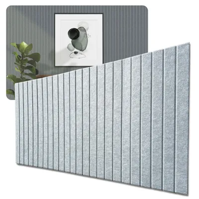 Produktbild von Akustikpaneel aus Filz Hellgrau | 60 × 120 cm | Dekorative Wandverkleidung für Büro und Wohnzimmer | Modernes Design