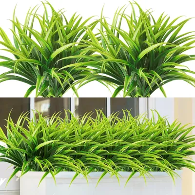 Productafbeelding van Famanu Kunstplanten, 6 stuks - 40 cm - Groene kunstgrasplanten - UV-bestendig