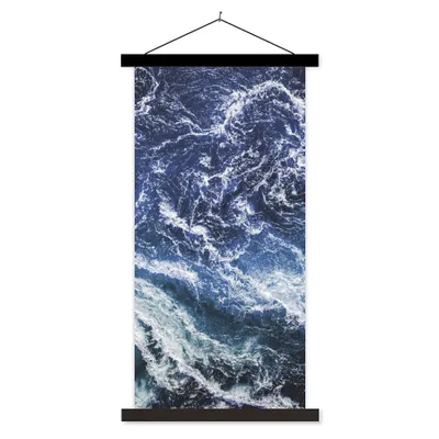 Produktbild von MuchoWow® Textilposter Naturstein - Meer - Marmor 90x180 cm mit schwarzem Rahmen - Dekoration Wohnzimmer
