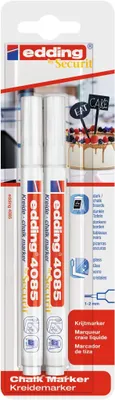 Produktbild von Kreidemarker edding 4085 2er-Blister weiß Packung mit 10 Stück