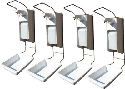 Produktbild von 4 Desinfektionsspender Alu 500 ml Euronorm - KH - Leerflasche - Abtropfschale