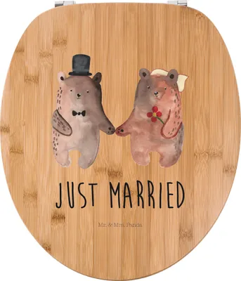 Produktbild von Mr. & Mrs. Panda Klo-Deckel Bär Heirat - Transparent - Geschenk, klo deckel, Klodeckel, Teddy, WC Brille, WC-Sitz, Toiletten-Sitz, Toilettendeckel