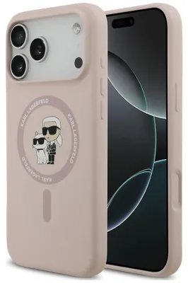 Imagen del producto de Anillo de silicona Karl Lagerfeld, modelo Karl&Choupette, compatible con Apple iPhone 18 Pro Max / iPhone 17 Pro Max, color rosa