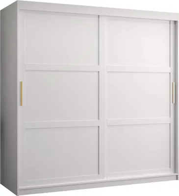 Produktbild von MIRJAN24 Kleiderschrank Riflo Ramiro 1 180, Schwebetürenschrank mit zwei Kleiderstangen, Garderobe (Farbe: Weiß, Größe: 180 cm)