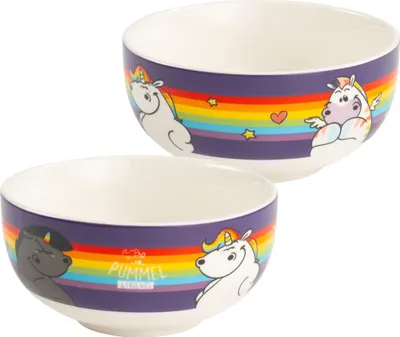 Produktbild von Pummel & Friends Pummeleinhorn Schüssel - Regenbogen Müslischüssel Schale aus Keramik 400 ml