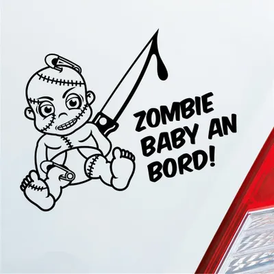 Produktbild von Auto Aufkleber Zombie Baby an Bord on Tour witzig 30x20 cm Schwarz Matt Sticker Heckscheibenaufkleber