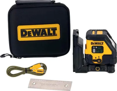 Zdjęcie produktu dla DeWALT DCLE14201GB-XJ, 30 m, 3 mm/m, Zielony, Niwelator liniowy, Żółty, IP65
