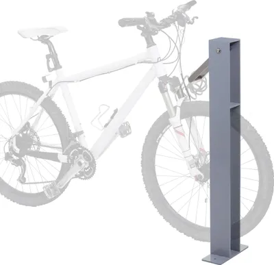 Produktbild von Fahrradbügel HWC-G20, Fahrradständer Anlehnbügel, verzinkter Stahl Outdoor-pulverbeschichtet 96x24x10cm  grau
