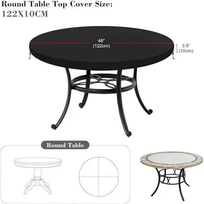 Image de Housse pour table de terrasse - étanche et résistante aux UV - 1 pièce - 122 cm
