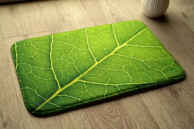 Produktbild von Badteppich Saugfähige - Badezimmer Teppich - Rutschfester Badvorleger Badematte - 75x45 cm - Blatt