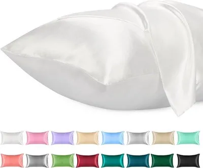 Produktbild von Famanu Kissenbezüge 2er Set - Satin, weich, atmungsaktiv, weiß