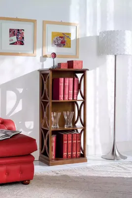 Image de Bibliothèque marron classique Étagère Armoire Salon Meubles de style