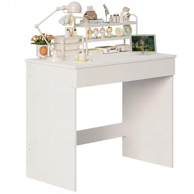 Obrázek produktu pro Bílý počítačový stůl se zásuvkou, moderní loftový styl, 90 cm