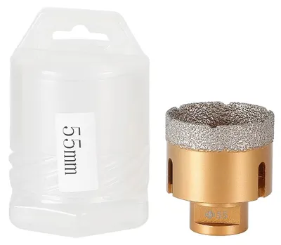 Produktbild von Mucola Diamant-Bohrkrone Ø 55 mm für Winkelschleifer Gold – M14 Gewinde, Fliesenbohrer für Feinsteinzeug, Granit, Marmor & Keramik, Trocken- und Nassschnitt, Profi-Qualität