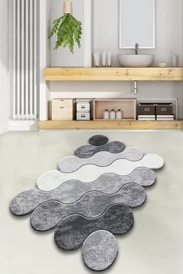 Obrázek produktu pro Mijolnir, Circle - Grey, Koupelnové předložky, šedá, polyester, 70 x 120 cm