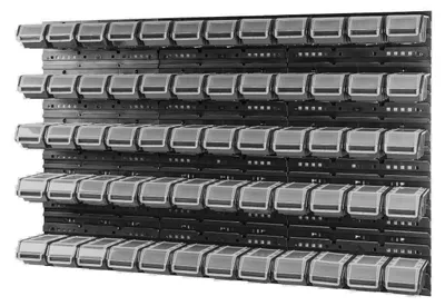 Image de Système de rangement mural - Étagère de 1200 x 800 mm - Noir - Plastique