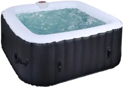 Produktbild von Aufblasbarer Whirlpool SunSpa AC02, 185 x 65 cm, 6 Personen, Quadratisch, Mit Filter, Schloss, Bodenschutzmatte und Abdeckung