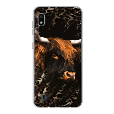 Produktbild von MuchoWow® Handyhülle Schutzhülle Hülle für Samsung Galaxy A10 Schottischer Highlander - Pantherdruck - Schwarz Silikon Softcase Handy Hülle - Schutzhülle
