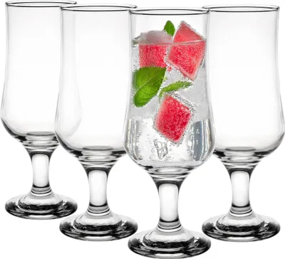 Produktbild von GLASMARK® kleine Gläser 4-Set 340ml Große (max. 380ml) 4 Stück Hurrikanstil Poco Grande Cocktail Hurricane Party Trinkglaswaren - Hochwertige Qualität