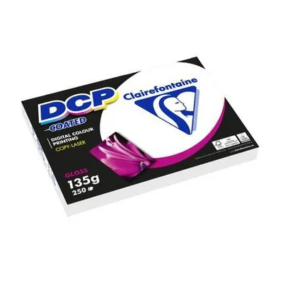 Produktbild von Clairefontaine 6842C Druckerpapier DCP Premium Kopierpapier für farbintensiven Bilderdruck, DIN A3, 135g, 1 Ries mit 250 Blatt, glänzend Weiß gestrichen