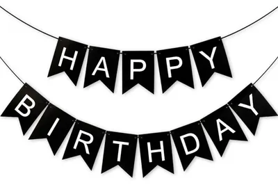 Image de Guirlande d'anniversaire noire, 5 mètres, pour adultes et enfants