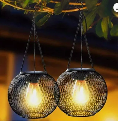 Obrázek produktu pro Solární osvětlení pro venkovní použití, vodotěsné závěsné solární reflektory, dekorativní zahradní osvětlení, vodotěsné solární reflektory do zahrad, na terasy a chodníky, sada 2 ks.