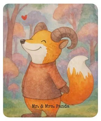 Produktbild von Mr. & Mrs. Panda Heimdecke Widder Astologie Design 130 x 155 cm - Weiß - Geschenk, Kuscheldecke, Geburtstagsgeschenk, Wohndecke, Plaid, Tierkreiszeichen, Winterdecke