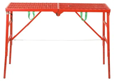 Image de Plateforme de travail - Échafaudage pliable / plateforme de travail - Réglable en hauteur - Capacité de charge : 350 kg - Dimensions : 150 x 40 cm - Pour la construction et le montage