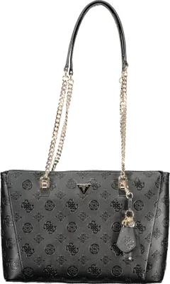 Produktbild von Elegante Damenschultertasche in Schwarz mit Kontrastdetails & Reißverschluss