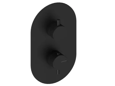 Produktbild von SANYCCES LOOP Unterputz 1-Weg-Duschbrausebatterie mit Thermostat, schwarz matt