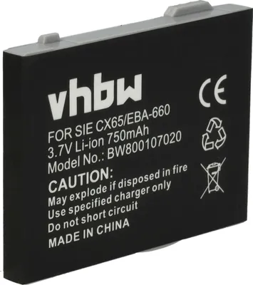 Produktbild von vhbw Akku kompatibel mit Siemens CX70, CX65, CX70 emoty, CXI65, CX66, CV75, CX75, CXO65, CXI70 Handy Smartphone Telefon (750 mAh, 3,7 V, Li-Ion)
