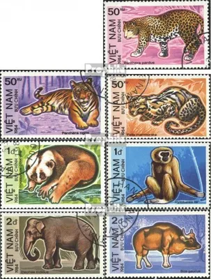 Produktbild von Briefmarken Vietnam 1984 Mi 1410-1416 (kompl.Ausgabe) gestempelt Geschützte Tiere