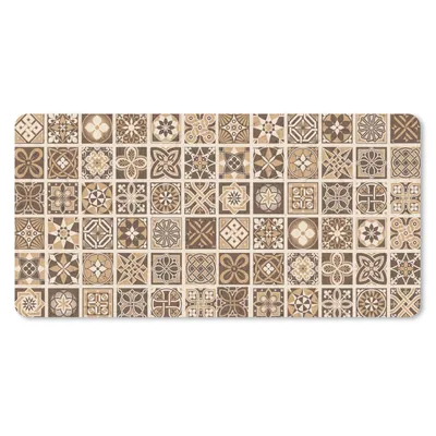 Produktbild von MuchoWow® Schreibtischunterlage Design - Blumen - Braun - Natur - Vintage 80x40 cm - XXL Mauspad - Gaming Mauspad