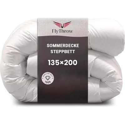 Produktbild von Leichte Sommerdecke & Bettdecke 135x200cm – Atmungsaktive Steppdecke, Ultra Weich & Flauschig, Kühlend, Waschbar 60°C