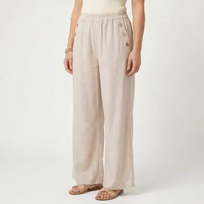 Produktbild von Marlenehose Damen Freizeithose Wide Leg Sommerhose Gr. 36-46 elastischer Bund