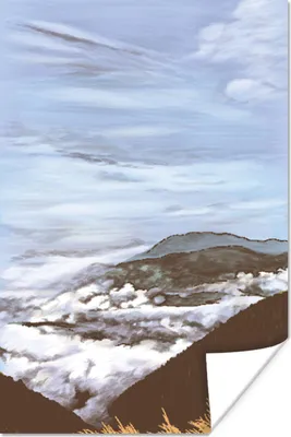 Produktbild von MuchoWow® Poster Wolken - Berg - Himmel 80x120 cm - Papierdruck